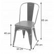 4x chaise de salle à manger HWC-H10e,métal,similicuir Chesterfield,gastronomie,design industriel - noir-gris