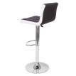 2x Tabouret de bar HWC-G87, chaise bar, réglable en hauteur - tissu gris foncé et similicuir blanc,pied chromé