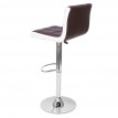 2x Tabouret de bar HWC-G87, chaise bar/comptoir, réglable en hauteur - similicuir marron-blanc, pied chromé