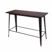 Table haute de bar HWC-H10, design industriel, bois d'orme, standards FSC, 106x147x60 cm, vintage noir-marron