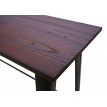 Table haute de bar HWC-H10, design industriel, bois d'orme, standards FSC, 106x147x60 cm, vintage noir-marron