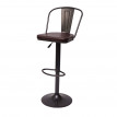 2x Tabouret de bar HWC-H10a, réglable en hauteur, pivotant, design industriel - vintage noir-marron