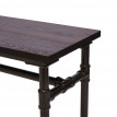 Banc HWC-H10b, salle à manger, bois d'orme, design industriel,120x35cm,certifié FSC- noir-marron
