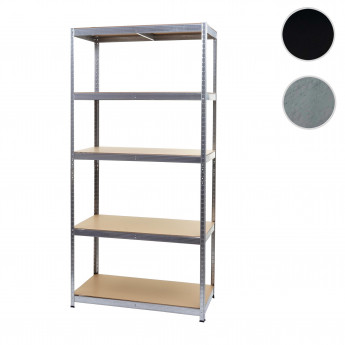 Etagère robuste HWC-E33, pour rangement,acier,charge maximale 875 kg, 5 étagères - noir 200x120x60cm