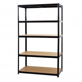 Etagère robuste HWC-E33, pour rangement,acier,charge maximale 875 kg, 5 étagères - noir 200x120x60cm