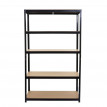 Etagère robuste HWC-E33, pour rangement,acier,charge maximale 875 kg, 5 étagères - noir 200x120x60cm