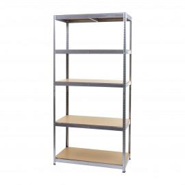 Etagère robuste HWC-E33, pour rangement,acier,charge maximale 875 kg, 5 étagères - galvanisé 200x100x60cm