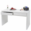 Coiffeuse HWC-G51, coiffeuse table cosmétique, blanc brillant - 120x60cm