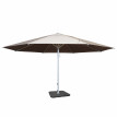 Parasol Meran II, gastronomie, parasol pour marché, Ø 5m, poteau alu,blanc 28 kg - crème-beige avec support