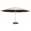 Parasol Meran II, gastronomie, parasol pour marché, Ø 5m, poteau alu,blanc 28 kg - crème-beige avec support