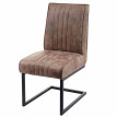 Chaise de salle à manger HWC-G57, chaise cantilever, siège avec ressort, tissu aspect daim - marron vintage
