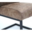 Chaise de salle à manger HWC-G57, chaise cantilever, siège avec ressort, tissu aspect daim - marron vintage