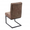 Chaise de salle à manger HWC-G57, chaise cantilever, siège avec ressort, tissu aspect daim - marron vintage