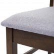 2x chaise de salle à manger HWC-G47, chaise pour cuisine, tissu, en bois massif - châssis foncé, gris