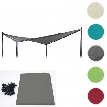 Enveloppe de rechange pour toit de pergola HWC-A41, 3x3m polyester - anthracite