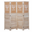 Paravent HWC-G36, cloison de séparation, panneau en liège - marron, 4 panneaux 170x160 cm