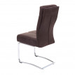6x chaise de salle à manger HWC-G56, chaise de cuisine cantilever, textile aspect daim - brun