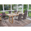 6x chaise de salle à manger HWC-G56, chaise de cuisine cantilever, textile aspect daim - gris