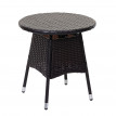 Ensemble de balcon en polyrotin HWC-G27, garniture de jardin, 2x fauteuil+table - marron, coussin crème