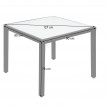 Garniture en polyrotin HWC-F49, ensemble, dossier réglable, 90x90cm - anthracite, coussin gris foncé