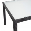 Garniture en polyrotin HWC-F49, ensemble, dossier réglable, 90x90cm - anthracite, coussin gris foncé