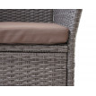 Banc avec table en polyrotin HWC-E24, banquette de jardin, meuble de jardin 132cm - gris, coussin crème