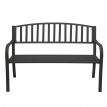 Banc de jardin HWC-F43, banc du parc, 2 places, acier thermolaqué - noir