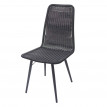 2x chaise en polyrotin HWC-E90, chaises de jardin, monture en métal - noir