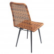 2x chaise en polyrotin HWC-E90, chaises de jardin, monture en métal - brun naturel