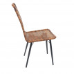 2x chaise en polyrotin HWC-E90, chaises de jardin, monture en métal - brun naturel