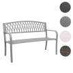 Banc de jardin HWC-F45, banc du parc, 2 places, acier thermolaqué - gris