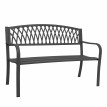 Banc de jardin HWC-F45, banc du parc, 2 places, acier thermolaqué - noir