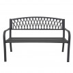 Banc de jardin HWC-F45, banc du parc, 2 places, acier thermolaqué - noir
