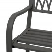 Banc de jardin HWC-F45, banc du parc, 2 places, acier thermolaqué - noir