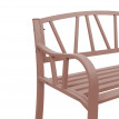 Banc de jardin HWC-F53, banc du parc, banquette en acier thermolaqué - marron