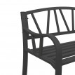Banc de jardin HWC-F53, banc du parc, banquette en acier thermolaqué - noir