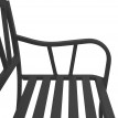 Banc de jardin HWC-F53, banc du parc, banquette en acier thermolaqué - noir