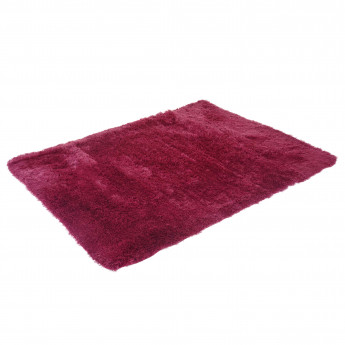 Tapis HWC-F69, shaggy, épais, poil long, tissu/textile, cotonneux, doux, 230x160cm - bordeaux