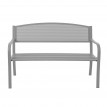 Banc de jardin HWC-F52, banc du parc, 2 places, acier thermolaqué - gris