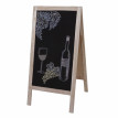 XL Tableau de publicité HWC-C17 tableau à craie, 2 faces d'écriture, pliable, 100x50cm - naturel