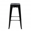 2x tabouret de bar HWC-A73, chaise de comptoir, métal, design industriel, empilable - noir