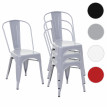 4x chaise de bistro HWC-A73, chaise empilable, métal, design industriel - gris