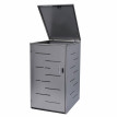 Enveloppement pour poubelle HWC-E83, box pour poubelle, revêtement, combinable, 120l - acier affiné