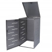 Enveloppement pour poubelle HWC-E83, box pour poubelle, revêtement, combinable, 120l - acier affiné