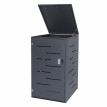 Enveloppement pour poubelle HWC-E83, box pour poubelle, revêtement, combinable, 120l - acier anthracite