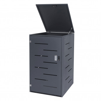 Enveloppement pour poubelle HWC-E83, box pour poubelle, revêtement, combinable, 120l - acier anthracite