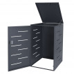 Enveloppement pour poubelle HWC-E83, box pour poubelle, revêtement, combinable, 120l - acier anthracite
