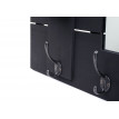 Garderobe murale HWC-C89 avec miroir, planche vestiaire, shabby, vintage, 5 crochets 90x60cm - gris foncé