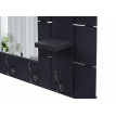 Garderobe murale HWC-C89 avec miroir, planche vestiaire, shabby, vintage, 5 crochets 90x60cm - gris foncé