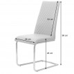 2x chaise de salle à manger HWC-F31, chaise cantilever, chaise de cuisine, similicuir - crème